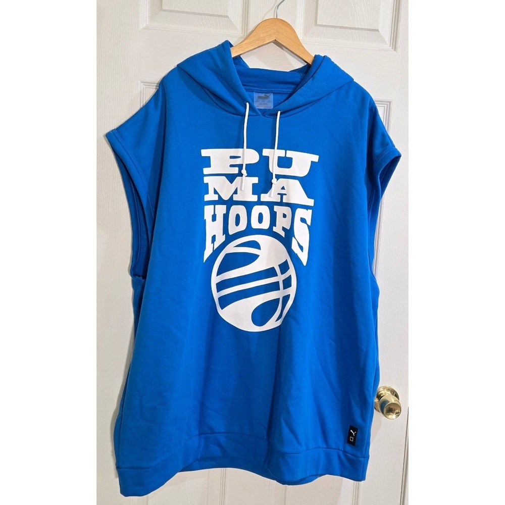 Puma Hoops Posterize 2.0 Sleeveless Hoodie Racing Blue 682064-03 Mens 4XLT NWT